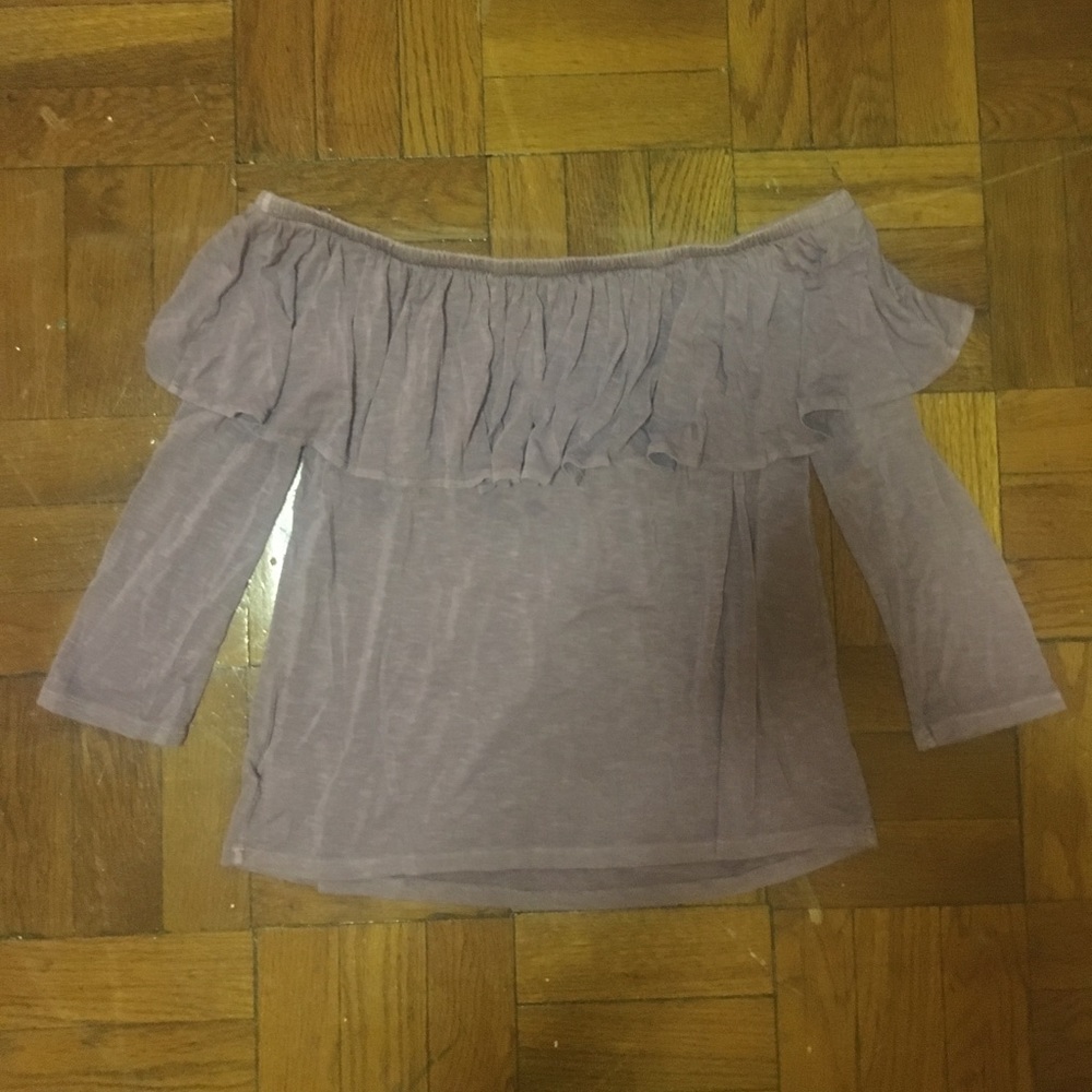 American Eagle purple off the shoulder top